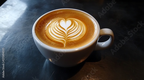 Aromatic Black Coffee in a White Cup: A Dark and Delightful Beverage photo