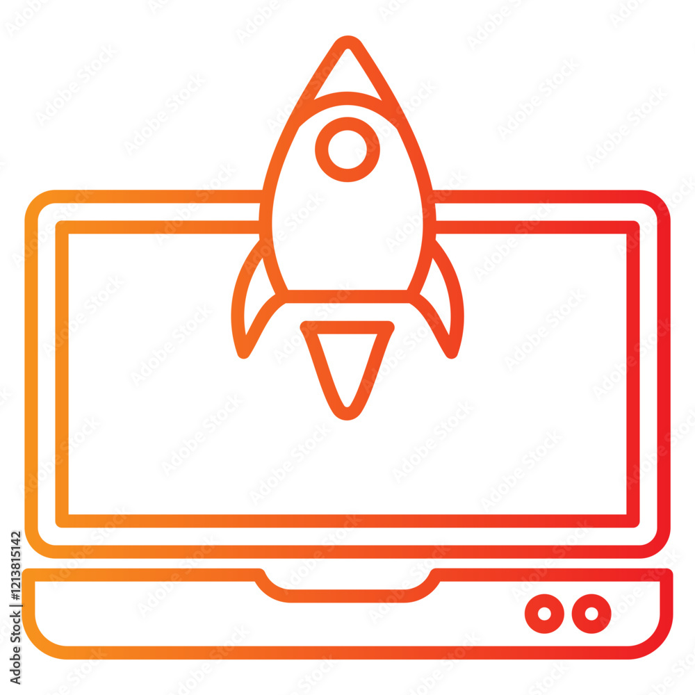 start up vector single icon with a line gradient style start up vector single icon with a line gradient style