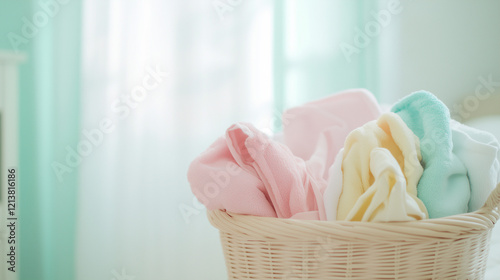 Pastel Baby Clothes in Bask...