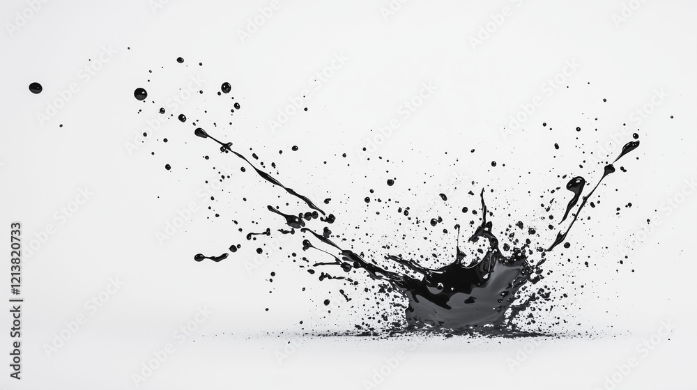 Black Ink Splash: An abstract image showcasing a striking black ink splash in mid-air, frozen in time as it explodes with dynamic energy and intricate detail. Black Ink Splash: An abstract image showcasing a striking black ink splash in mid-air, frozen in time as it explodes with dynamic energy and intricate detail.