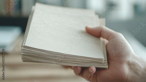 Stack of Papers in Hand: A ...