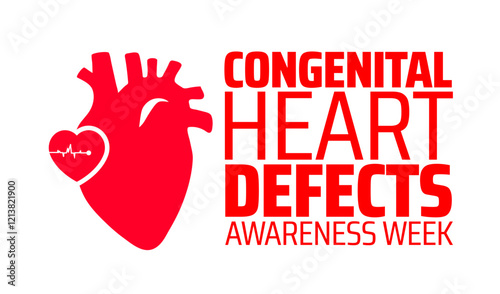 Congenital Heart Defects Awareness Week background banner or poster design template. observed every year in February. Holiday concept. Use to any Template, card, poster, placard, template.