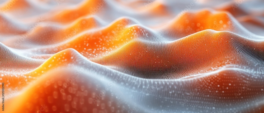 Orange and white wave patterns with depth Orange and white wave patterns with depth