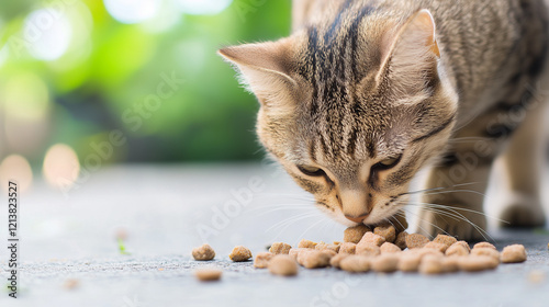 Feline Focus: A tabby cat w...