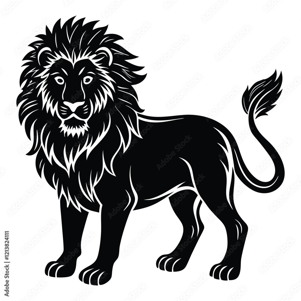 lion isolated on white on white background lion isolated on white on white background