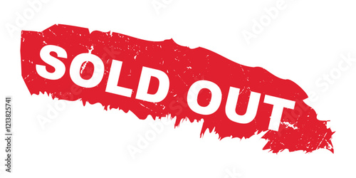 Sold Out stamp, Free form shape sale vintage red Grunge sign rubber label. Sold vector icon isolate on white background