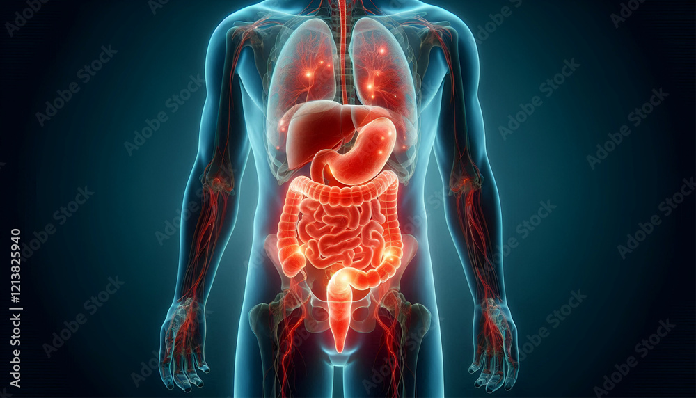 Naklejka premium human digestive system anatomy