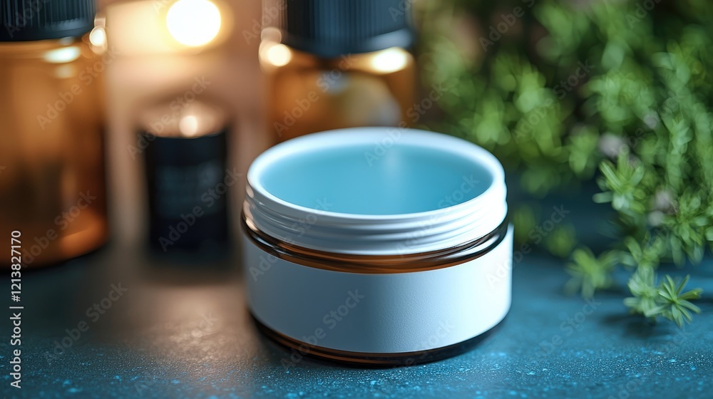 A close-up of a personalized skincare product label with ingredients. A close-up of a personalized skincare product label with ingredients.