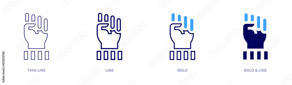 Human rights icon in 4 different styles. Thin Line, Line, Bold, and Bold Line. Duotone style. Editable stroke