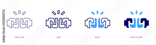 Friendship icon in 4 different styles. Thin Line, Line, Bold, and Bold Line. Duotone style. Editable stroke