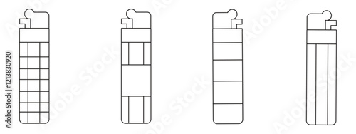 matchstick icon, with black outline, brighter and clearer image, vector illustration.