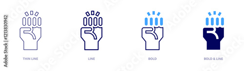 Radical feminism icon in 4 different styles. Thin Line, Line, Bold, and Bold Line. Duotone style. Editable stroke