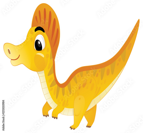 cartoon happy and funny colorful prehistoric dinosaur dino cerythosaurus isolated illustration for kids photo