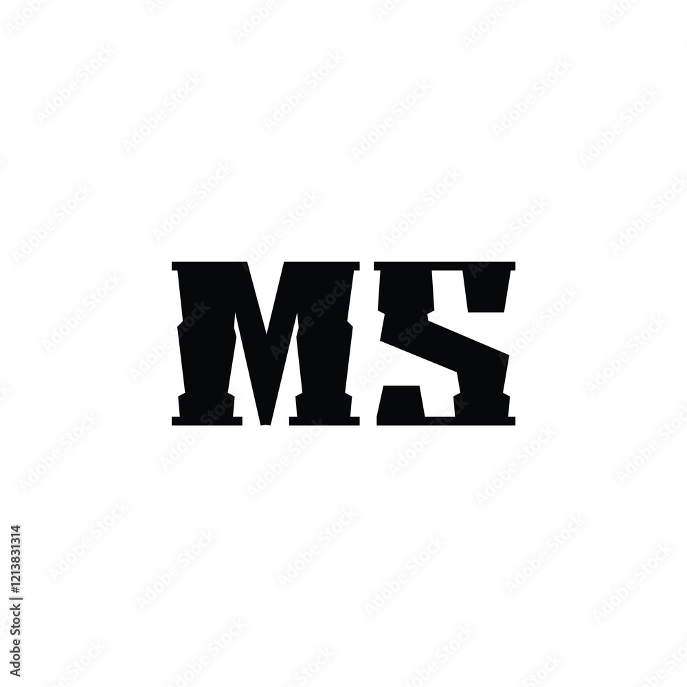 Obraz premium MS monogram logo design letter text name symbol monochrome logotype alphabet character simple logo