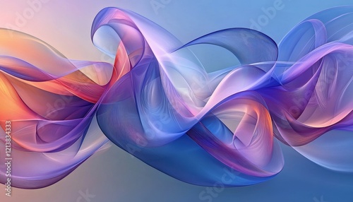 Abstract swirling pastel waves of color and light