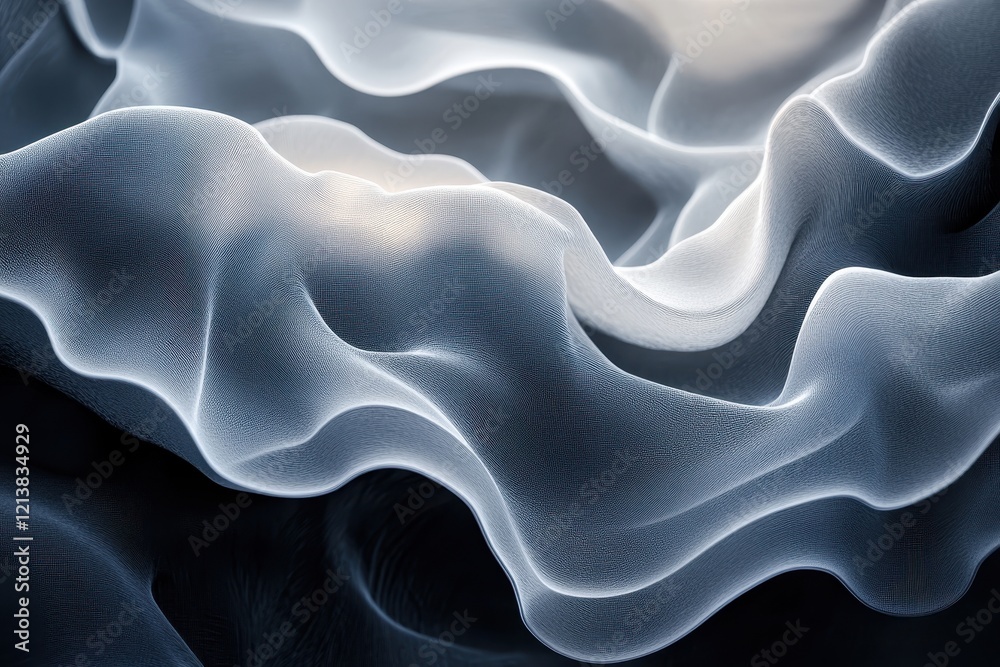 Elegance of flowing fabric revealing delicate layers in soft light creates a dreamlike visual experience. Generative AI Elegance of flowing fabric revealing delicate layers in soft light creates a dreamlike visual experience. Generative AI