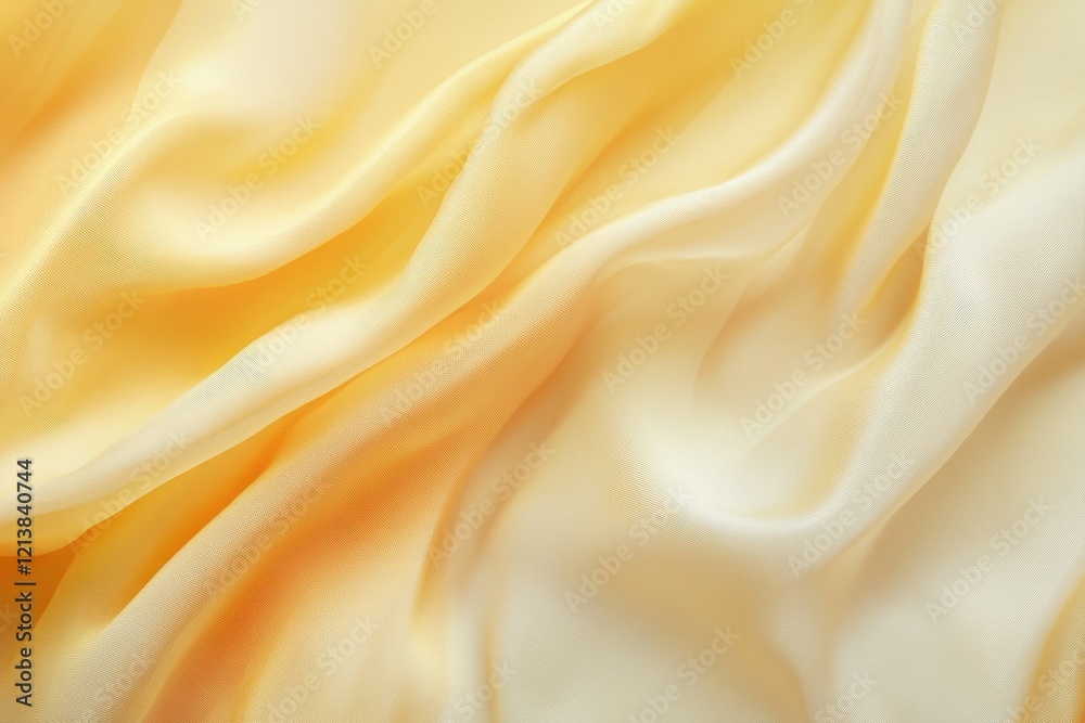 Soft silk fabric flows gracefully in warm sunlight creating a soothing ambiance with its gentle hues of yellow and cream. Generative AI Soft silk fabric flows gracefully in warm sunlight creating a soothing ambiance with its gentle hues of yellow and cream. Generative AI