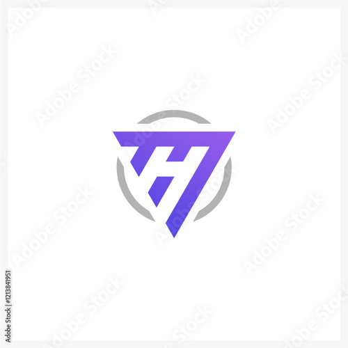 initial logo letter hm abstract