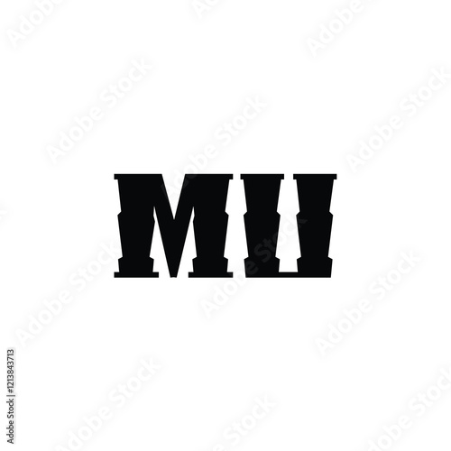 MU monogram logo design letter text name symbol monochrome logotype alphabet character simple logo