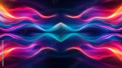 Abstract vibrant waves of color flowing harmoniously across a dark background, creating a mesmerizing visual