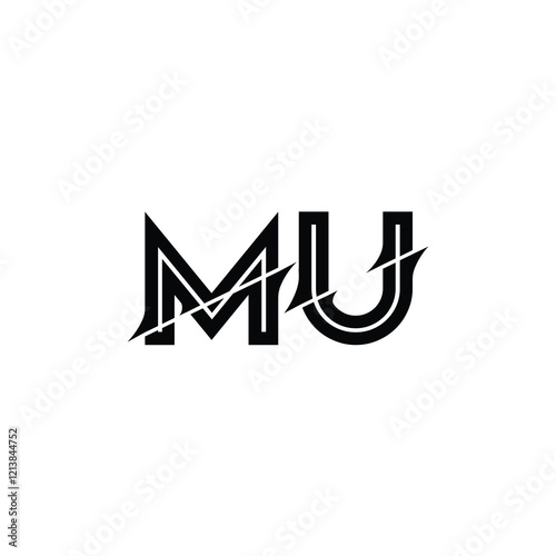 MU monogram logo design letter text name symbol monochrome logotype alphabet character simple logo