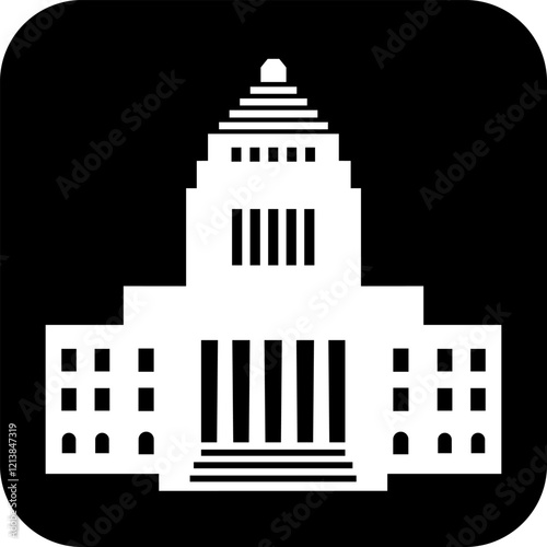 国会議事堂を案内する標識