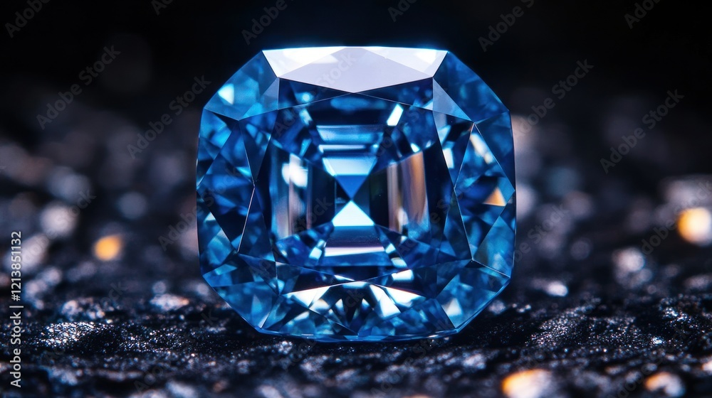 A brilliant blue diamond with sharp facets and a luminous light ring, set against a black background to convey courage and confidence. A brilliant blue diamond with sharp facets and a luminous light ring, set against a black background to convey courage and confidence.