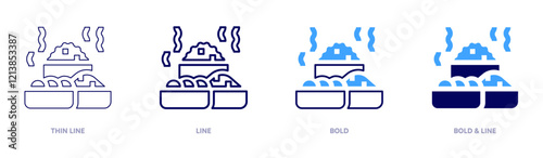 Food icon in 4 different styles. Thin Line, Line, Bold, and Bold Line. Duotone style. Editable stroke