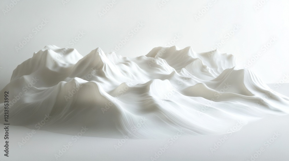 A high-detail photo of a snowdrift with wind-sculpted ridges and natural light gradients, sharply isolated against a white backdrop A high-detail photo of a snowdrift with wind-sculpted ridges and natural light gradients, sharply isolated against a white backdrop