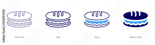 Pambazo icon in 4 different styles. Thin Line, Line, Bold, and Bold Line. Duotone style. Editable stroke