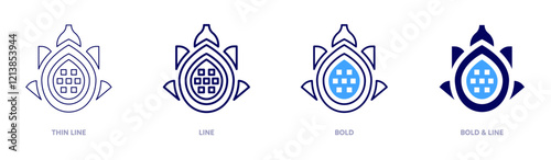Pitahaya icon in 4 different styles. Thin Line, Line, Bold, and Bold Line. Duotone style. Editable stroke
