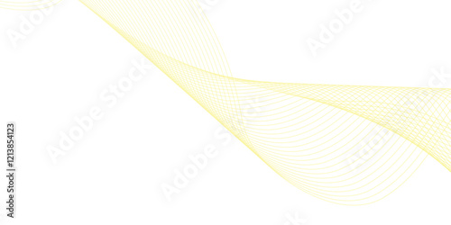 Abstract background with yellow smooth lines. Banner design template. Vector illustration.