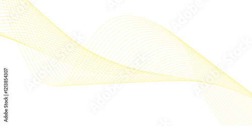 Abstract background with yellow smooth lines. Banner design template. Vector illustration.