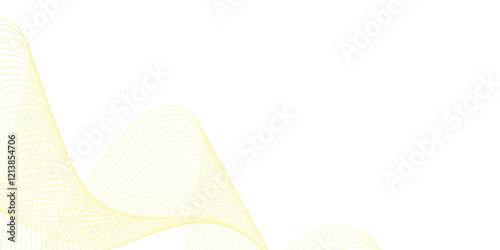 Abstract background with yellow smooth lines. Banner design template. Vector illustration.