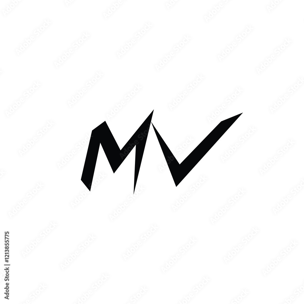 MV monogram logo design letter text name symbol monochrome logotype alphabet character simple logo MV monogram logo design letter text name symbol monochrome logotype alphabet character simple logo