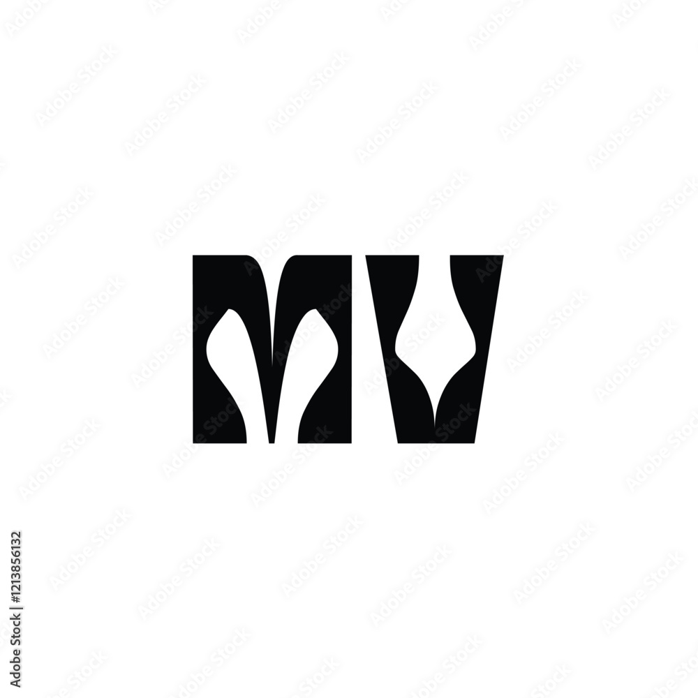 MV monogram logo design letter text name symbol monochrome logotype alphabet character simple logo MV monogram logo design letter text name symbol monochrome logotype alphabet character simple logo