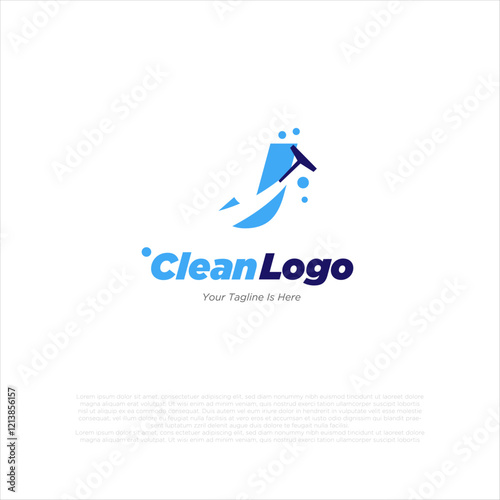 Letter J with windows cleaning logo