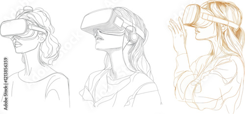 The continuous line of virtual reality gaming merges with modern drawing