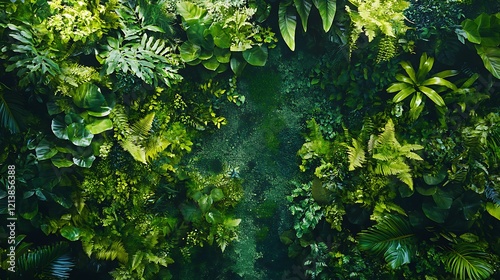 Earth covered in greenery with vibrant foliage for a natural and sustainable future