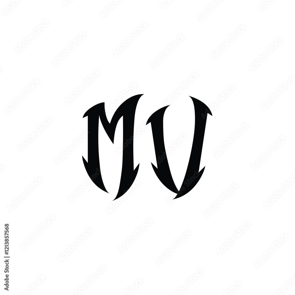 MV monogram logo design letter text name symbol monochrome logotype alphabet character simple logo MV monogram logo design letter text name symbol monochrome logotype alphabet character simple logo
