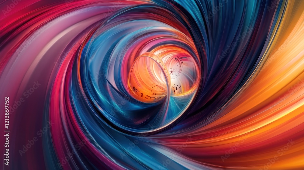 Fototapeta premium Abstract swirling vortex, vibrant colors, digital art, website background
