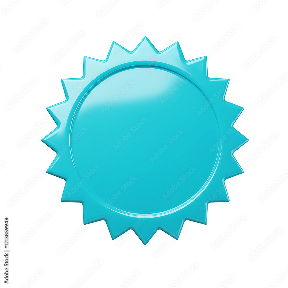 Glossy 3D Teal Starburst Icon On Transparent Background
Glossy 3D Teal Starburst Icon On Transparent Background
