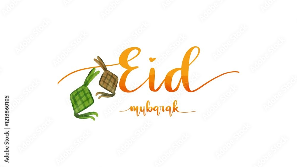 eid mubarak calligraphy. Eid Al Adha Mubarak in Arabic calligraphy style . eid icon animation. Eid Mubarak text animation. 