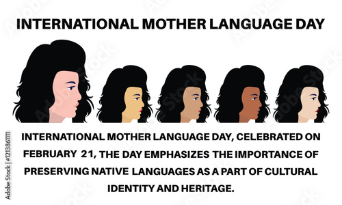 International mother language day celebration banner. Vector illustration.