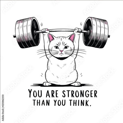 A cat is lifting a weight in a gym