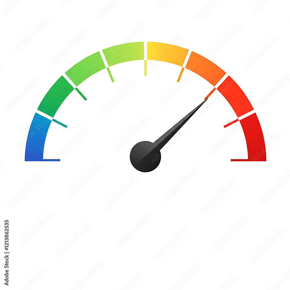Colourful Speedometer On Transparent Background
