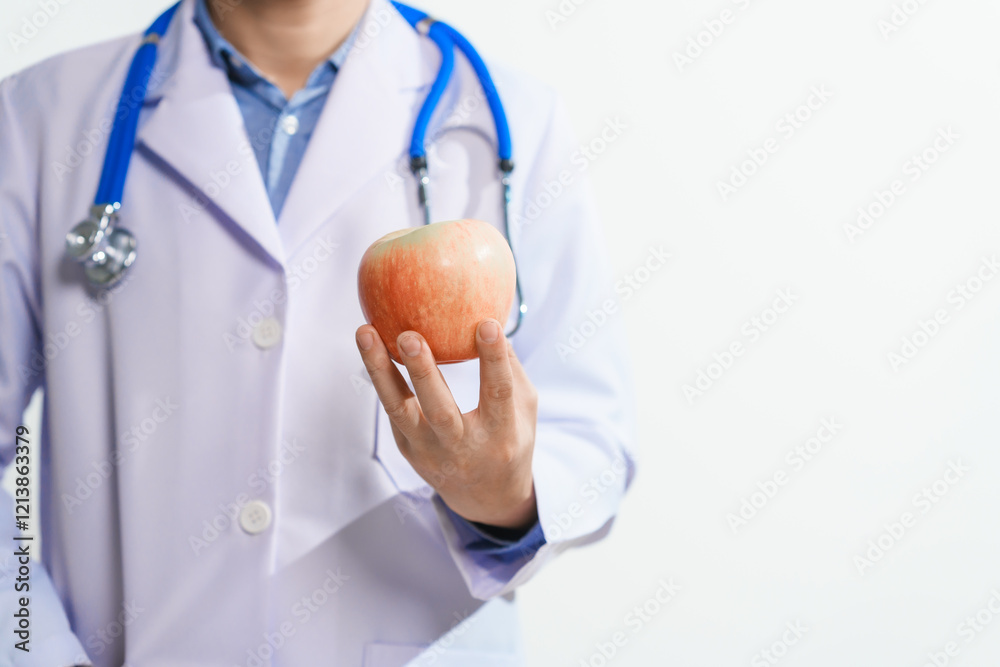 A male nutritionist holding an apple, surrounded by mixed fruit, emphasizing care for health and wellness,promoting nutritious eating, and offering guidance for a balanced, healthy lifestyle against A male nutritionist holding an apple, surrounded by mixed fruit, emphasizing care for health and wellness,promoting nutritious eating, and offering guidance for a balanced, healthy lifestyle against