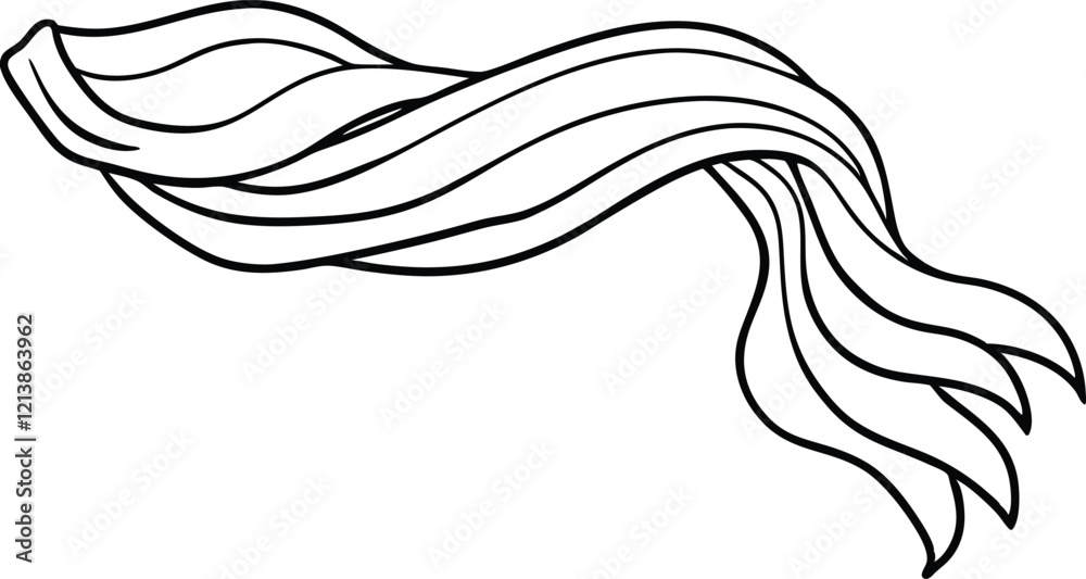 Abstract flowing lines, wavy ribbons, elegant design, graphic art, black and white illustration, sty Abstract flowing lines, wavy ribbons, elegant design, graphic art, black and white illustration, sty
