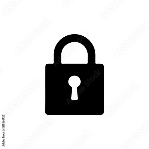 Padlock silhouette vector illustration
