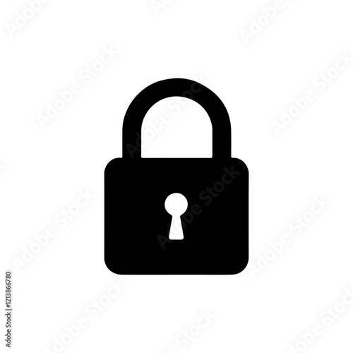Padlock silhouette vector illustration